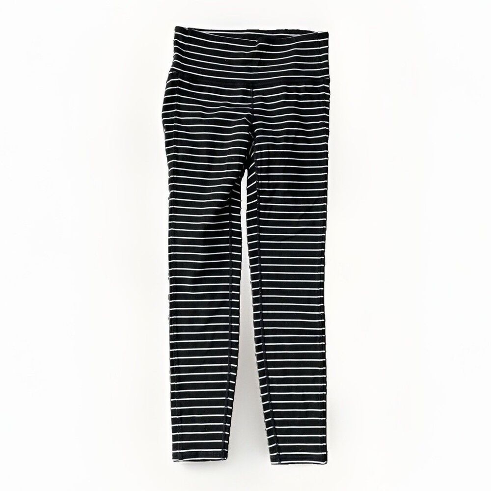 Athleta Black White Striped Leggings Size S Chaturanga